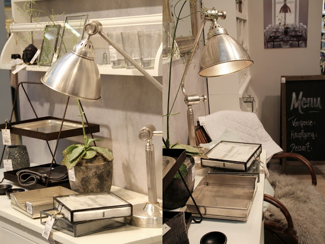 Schreibtischaccessoires und silberne Lampe von Ib Laursen