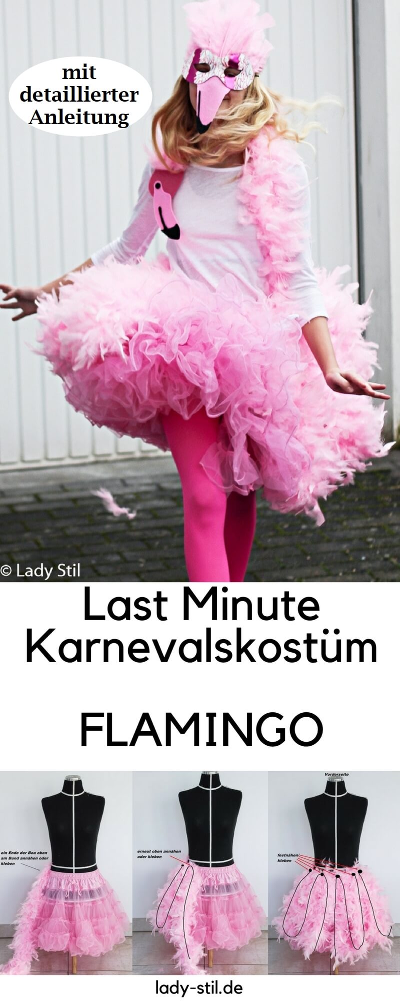 Last Minute Karnevalskostüm Flamingo